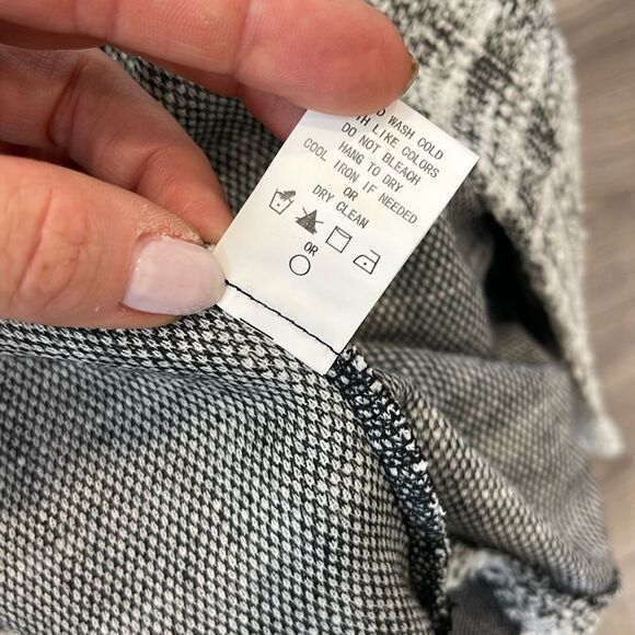 NWT SZ SMALL MelloDay soft knit tweed  oversized long blazer large plaid - Picture 7 of 7